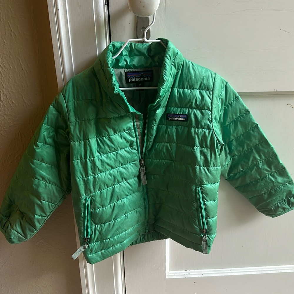 Boys Green Patagonia Down Sweater Jacket 3T